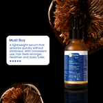 Tinfal Hair Regrowth Serum with 5-star review card