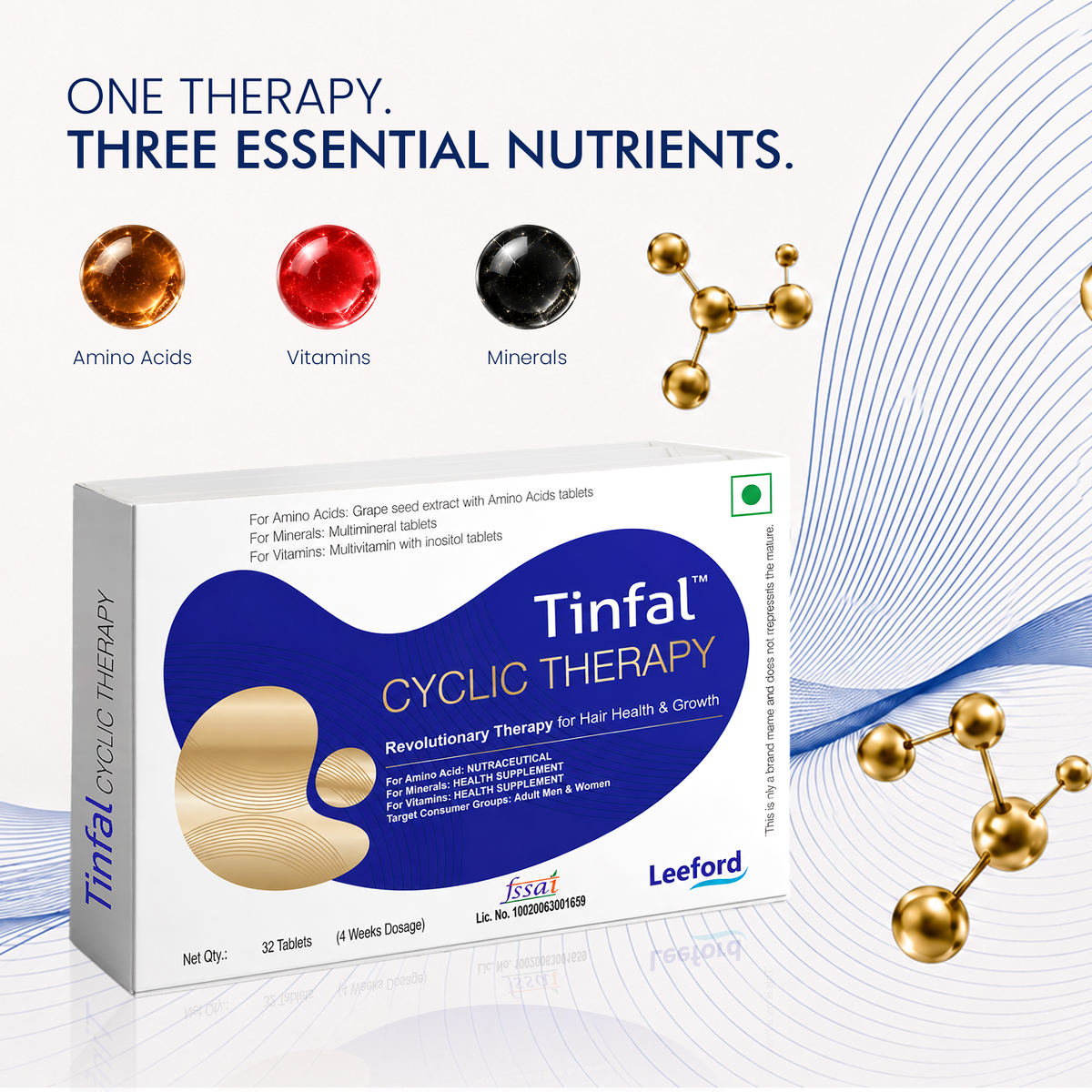 Tinfal cyclic therapy supplement box shown on a clean white background 